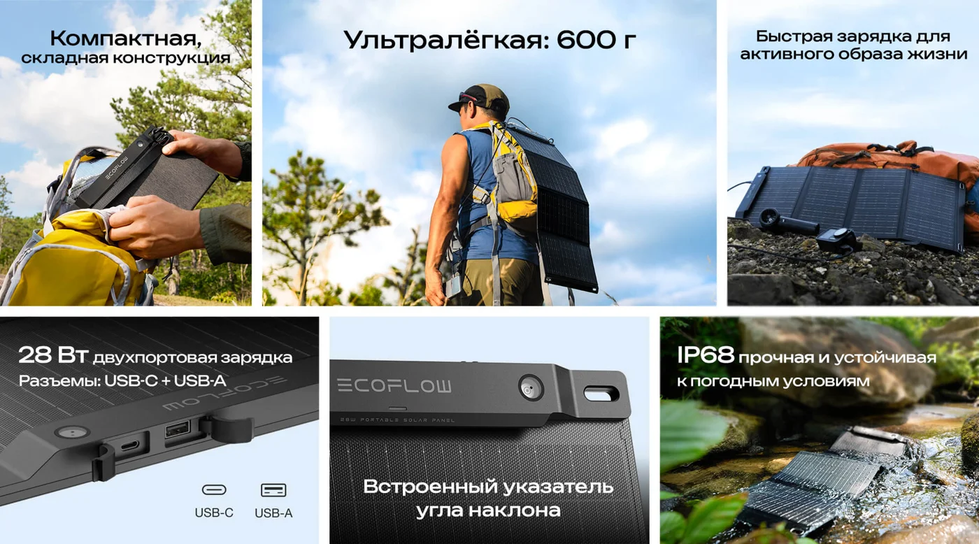 Солнечная панель складная EcoFlow 28 Вт — материал 2